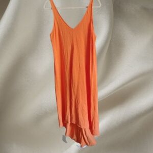 New No TagsCalypso St. Barth Organic Linen Maxi Dress  Size M Sunset Coral Boho